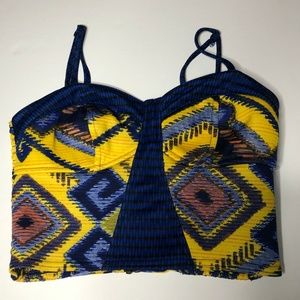 Xhilaration Ikat Aztec Print Bustier Corset Top